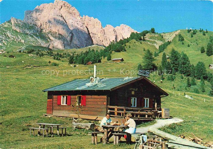 Val Gardena Bolzano Trentino IT Gamsbluthuette Alpe-di-Mastlé Berghuette Dolomit