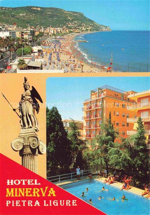 Pietraligure Pietra Ligure IT Hotel-Minerva Strand Meer Schwimmbad Minerva-Statu