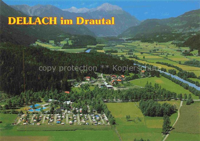Dellach Drautal Kaernten AT Campingplatz Drautal Alpen Drau-Fluss Wandergebiet E