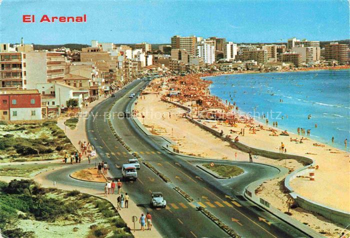 El Arenal Mallorca ES Strand Promenade Hochhaeuser Strandleben Palma-de-Mallorca
