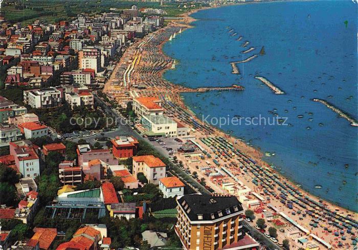 CATTOLICA Provincia Rimini IT Hotel-Nettuno Strand Luftaufnahme Adria Sonnensch