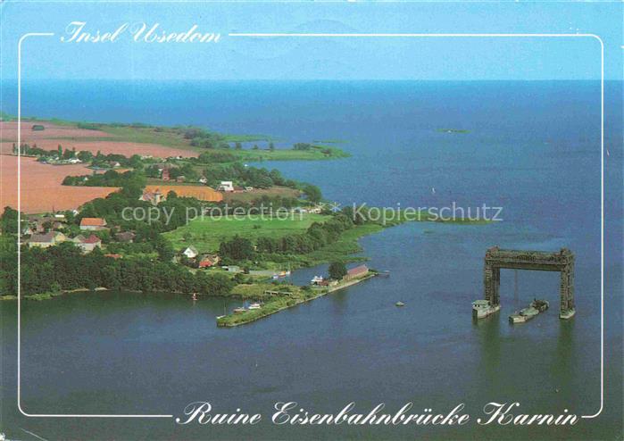 Karnin Usedom Mecklenburg-Vorpommern Ruine-Eisenbahnbruecke-Karnin Usedom Luftau