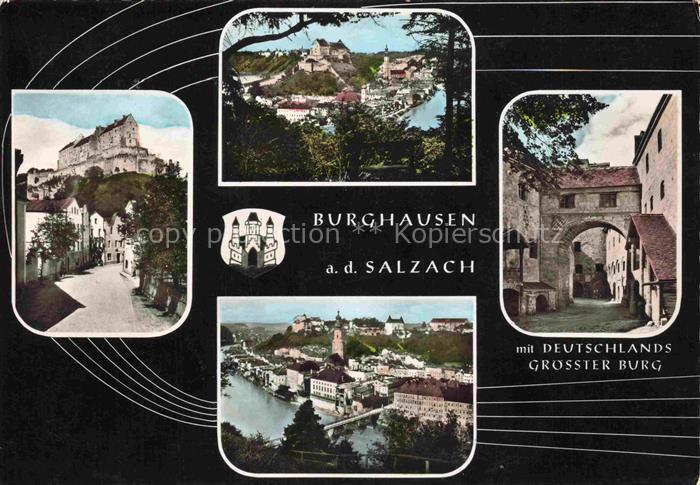 Burghausen Salzach Oberbayern Burg Salzach Burggraben Tor Stadtansicht Fluss Me