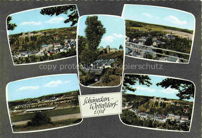 Wetteldorf Schoenecken Eifelkreis Rheinland-Pfalz Burg Ortschaft Eifel Mehrbildk