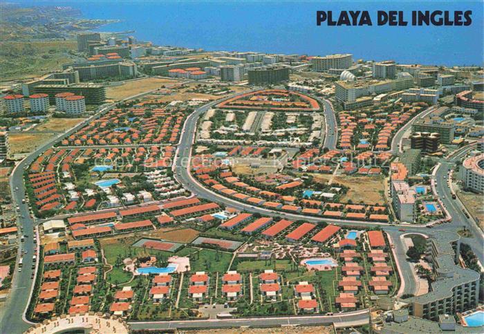 Playa del Ingles Gran Canaria ES Fliegeraufnahme Hotels Apartmenthaeuser Tourist