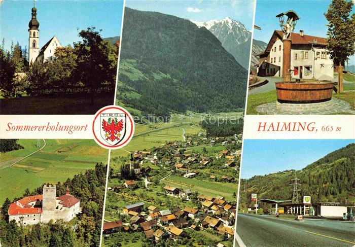 Haiming Oberinntal Tirol AT Pfarrkirche Schloss-Petersberg Dorfbrunnen Dorfansic