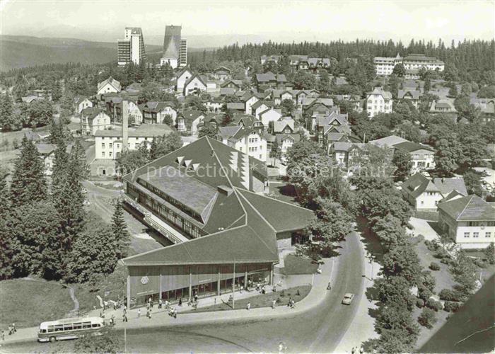 Oberhof Thueringen FDGB-Erholungsheim-Rennsteig Stadtansicht Kurgebaeude Wald Ho