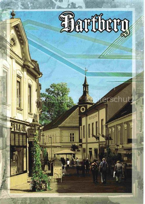 Hartberg Steiermark AT Altstadt Fussgaengerzone Rathaus Kirchturm Geschaefte Pas