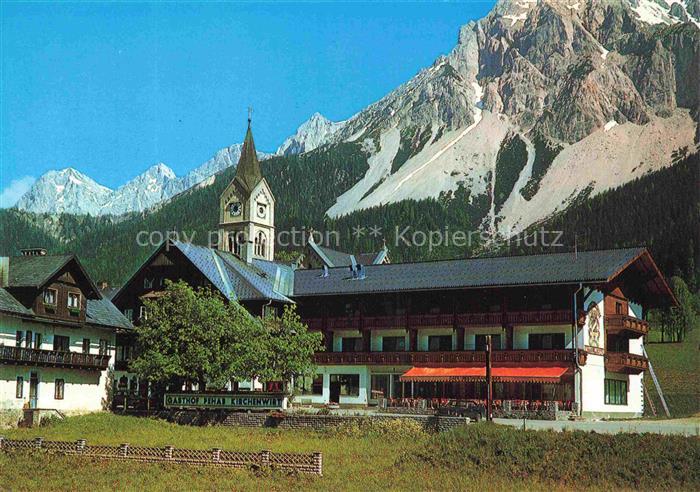 Ramsau Dachstein Steiermark AT Gasthof-Pehar Kirchenwirt Kirche Dachstein Berge