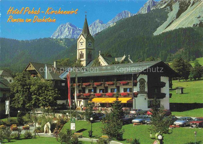 Ramsau Dachstein Steiermark AT Hotel-Pehab Kirchenwirt Kirche Dachstein Berge Wa