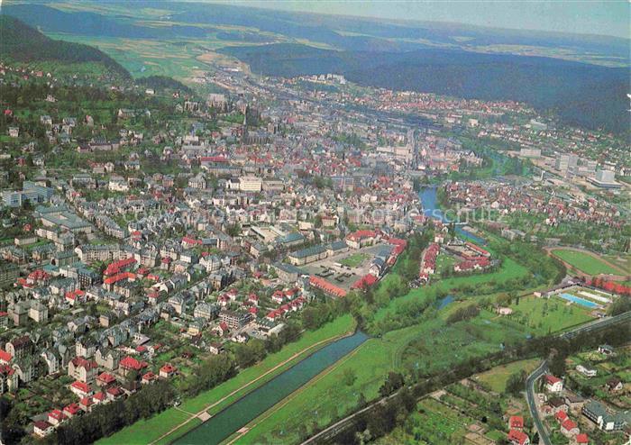 MARBURG  LAHN Lahn Fluss Stadtansicht Kirche Haeuser Wald Sportplatz Freibad