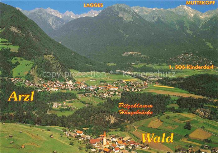 Arzl Pitztal Tirol AT Wald SOS-Kinderdorf Pitzeklamm-Haengebruecke Lagges Muttek