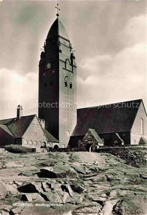 Gothenburg Goeteborg Sweden Masthuggskyrkan Kirche Kirchturm Felsenkueste Backst