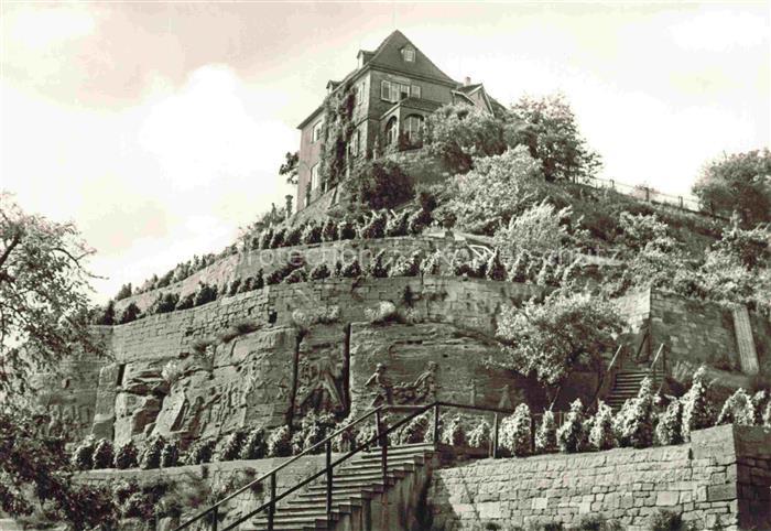 Grossjena Naumburg Sachsen-Anhalt Weinberge Unstrut Steinmauern Weinreben Villa