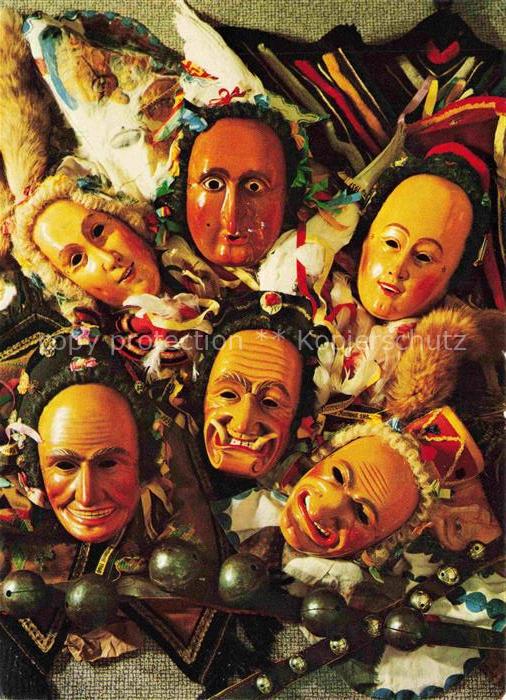 Rottweil Neckar Fasnet Narrenmasken Schellnarr Fransenkleid Schantle Federehanne