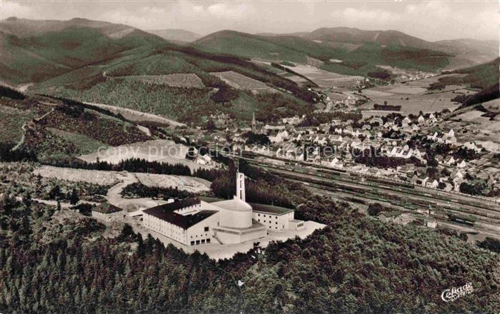 Altenhundem Missionshaus-Maria-Koenigin Sauerland Kirche Wald Eisenbahn Huegel O