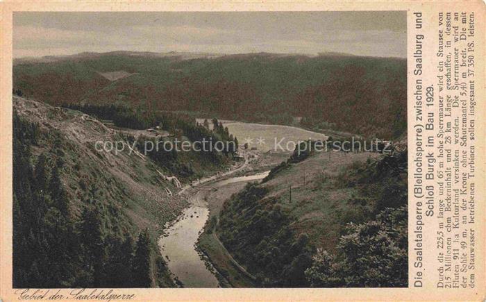 Burgk Saale-Orla-Kreis Saale-Talsperre Bleilochsperre Fluss Tal Wald Staumauer B