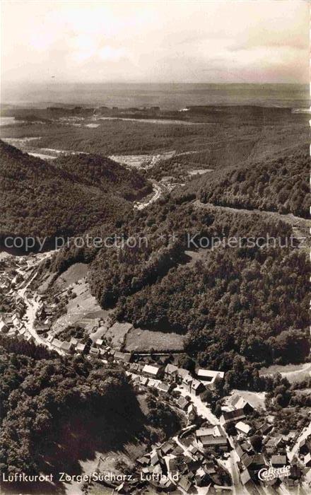 Zorge Harz Fliegeraufnahme Luftbild Wald Tal Dorf Harz Haeuser