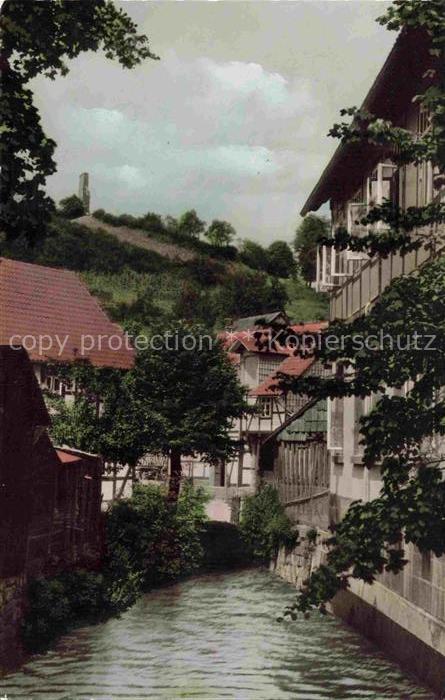 Lauenberg Solling Dassel Niedersachsen Solling Burgruine Bach Fachwerkhaeuser St