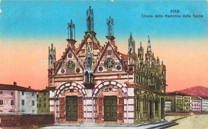 PISA Toscana IT Chiesa-della-Madonna-della-Spina Kirche Gotik Fassade Statuen
