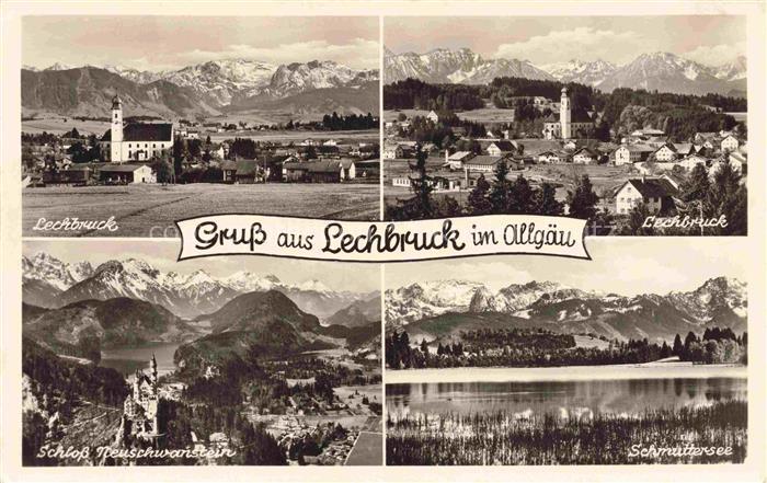Lechbruck am See Allgaeu Bayern Allgaeu Neuschwanstein Schmattersee Kirche Alpen