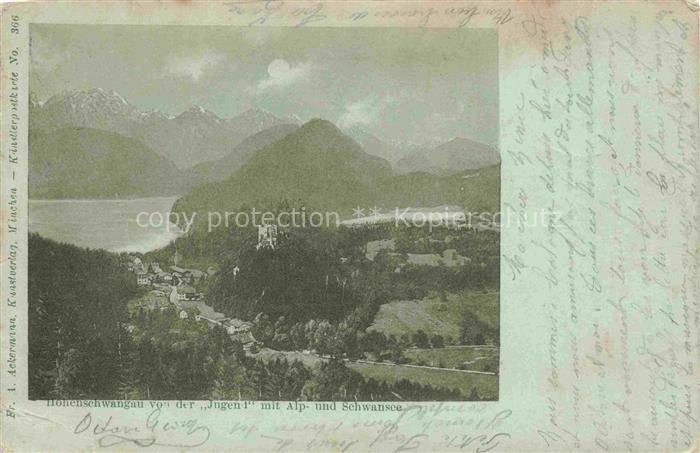 Saeulinghaus Hohenschwangau Bayern Hohenschwangau Schloss Alpsee Schwansee Berge