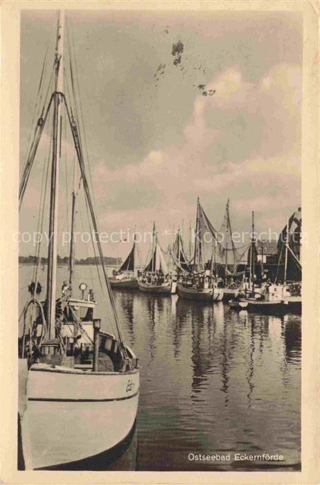 ECKERNFoeRDE Ostseebad Hafen Fischerboote Segelboote Ostseebad Wasser Masten