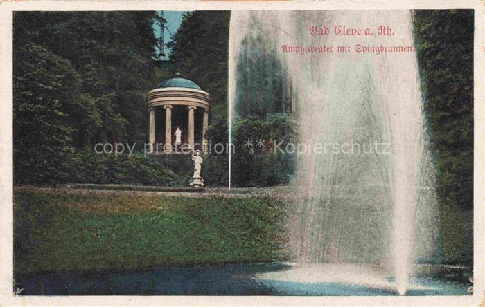 Bad Cleve KLEVE Amphitheater Springbrunnen Pavillon Tempel Statue Park Baeume Fo