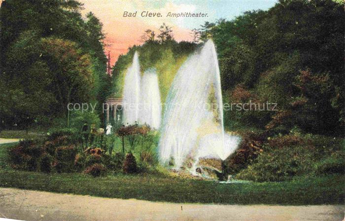 Bad Cleve KLEVE Amphitheater Fontaene Springbrunnen Pavillon Park Baeume Wassers