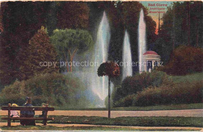 Bad Cleve KLEVE Amphitheater Springbrunnen Fontaene Pavillon Park Sitzbank Besuc