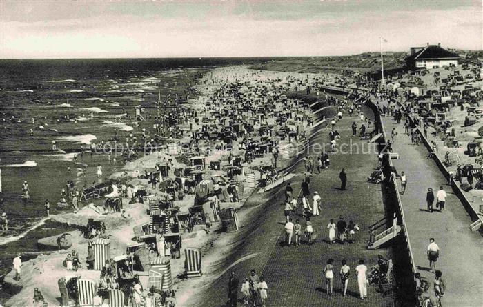 NORDERNEY Nordseebad Niedersachsen Nordseebad Nordstrand Strandkoerbe Promenade