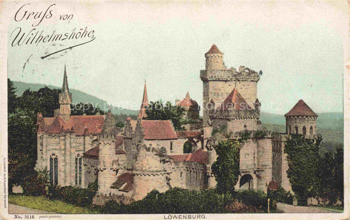 KAssEL CITY Wilhelmshoehe Loewenburg Schloss Burg Bergpark Tuerme Kirche