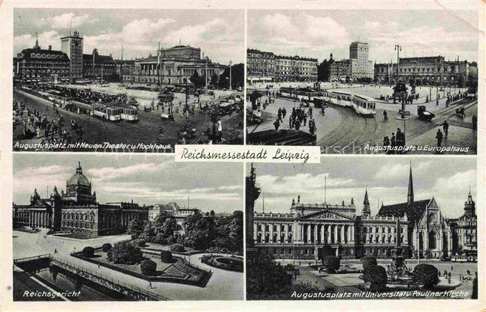 LEIPZIG Sachsen Augustusplatz Neues-Theater Hochhaus Europahaus Reichsgericht Un