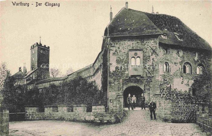 EISENACH Thueringen Wartburg Eingang Burg Tor Wachsoldaten Turm Mauern Kopfstein