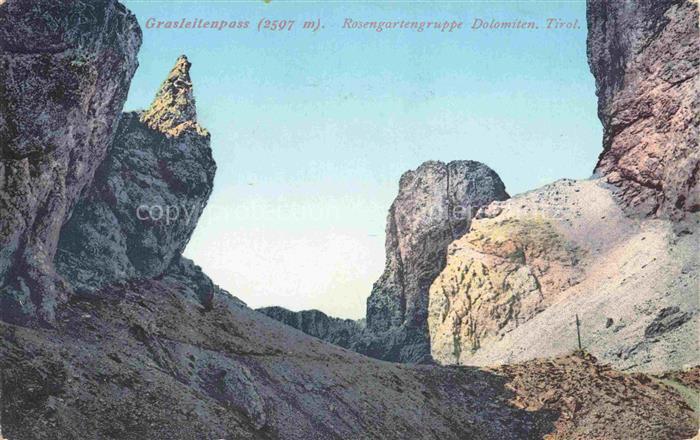 Grasleitenpass 2597m Rosengarten Catinaccio Dolomiti IT Grasleitenpass Rosengart