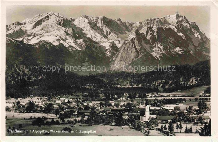 GARMISCH-PARTENKIRCHEN Bayern Parchant Alpspitze Waxenstein Zugspitze Ortsansich