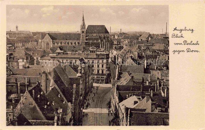 AUGSBURG Bayern Perlach Dom Stadtansicht Strassenbahn Daecher Kathedrale Stadtp