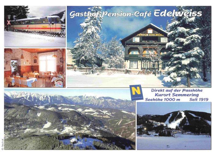 Semmering Niederoesterreich AT Gasthof-Pension-Café-Edelweiss Winter Schnee Eise