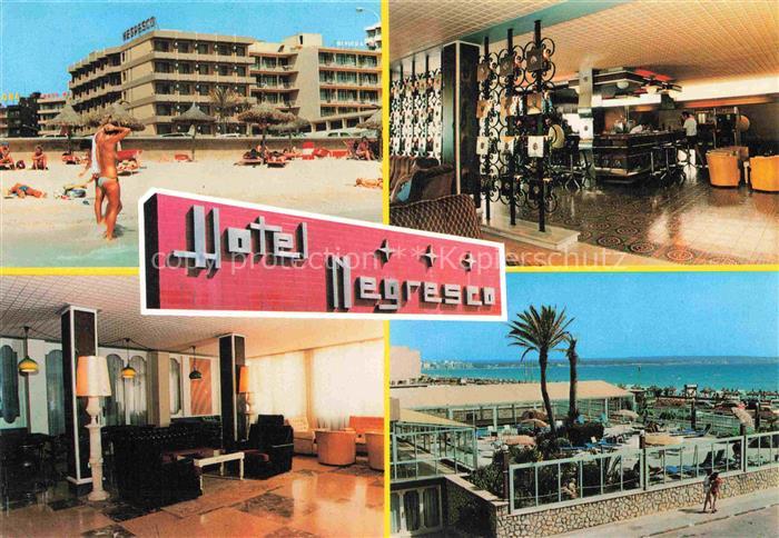 Playa de Palma Mallorca ES Hotel-Negresco Strand Strandleben Badegaeste Pool Ter