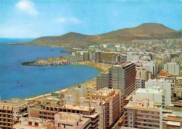 Las Palmas Gran Canaria ES Playa-de-las-Canteras Puerto-de-la-Luz Stadtpanorama