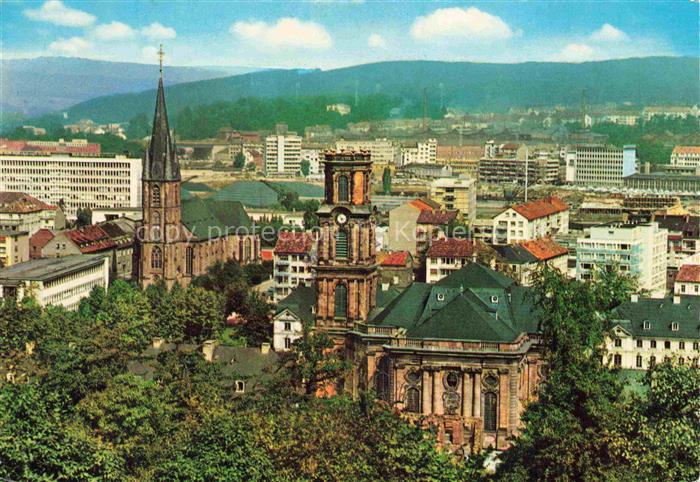 SAARBRueCKEN Saarland Triller Stadtpanorama Kirche Turm Hochhaeuser Altstadt Bae