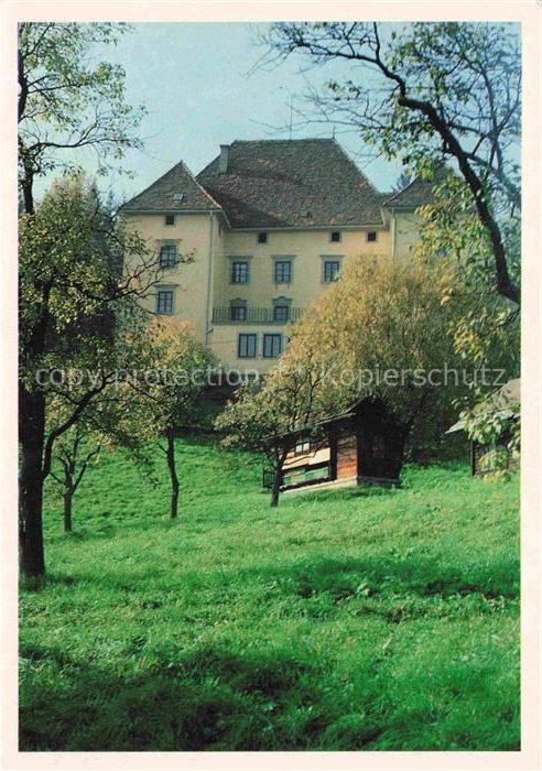 St Andrae Lavanttal Kaernten AT Haus-der-Einkehr Kollegg Schloss Wiese Baeume He