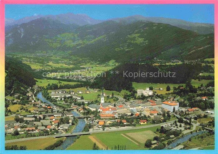 Gmuend Liesertal Maltatal Kaernten AT Liesertal Fluss Kirche Schloss Talblick Lu
