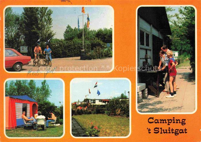 Ouwerkerk Schouwen-Duiveland Zeeland NL Camping-t-Sluitgat Fahrraeder Zelt Wohnw