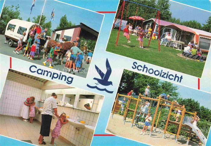 Aagtekerke Zeeland NL Camping-Schoolzicht Pferdewagen Spielplatz Sanitaer Schauk