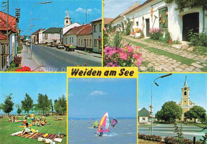 Weiden am See Neusiedlersee Burgenland AT Hauptstrasse Innenhof Liegewiese Surfe