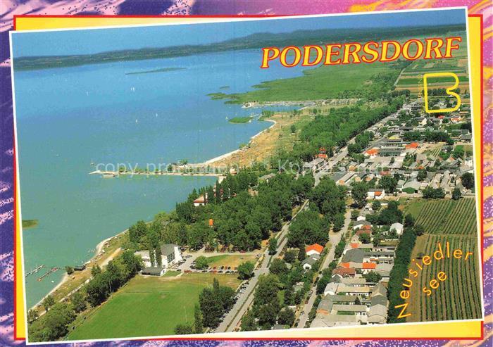 Podersdorf Neusiedlersee Burgenland AT Fliegeraufnahme Neusiedlersee Badestrand