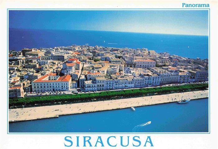 SIRACUSA Syrakus Sicilia IT Foro-Italico La-marina Strand Meer Altstadt Luftbild