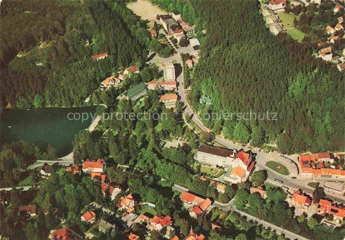 Bad Sachsa Osterode Harz Niedersachsen Kurort See Wald Haeuser Luftbild Suedharz