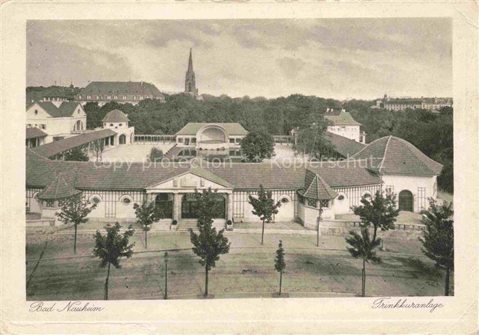 BAD NAUHEIM Hessen Trinkkuranlage Kurpark Kirche Kurgebaeude Baeume Jugendstil